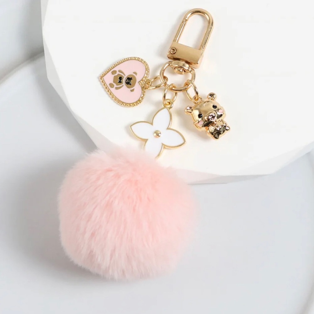 Cute Unbranded Bag Charm | Pink/Gold
